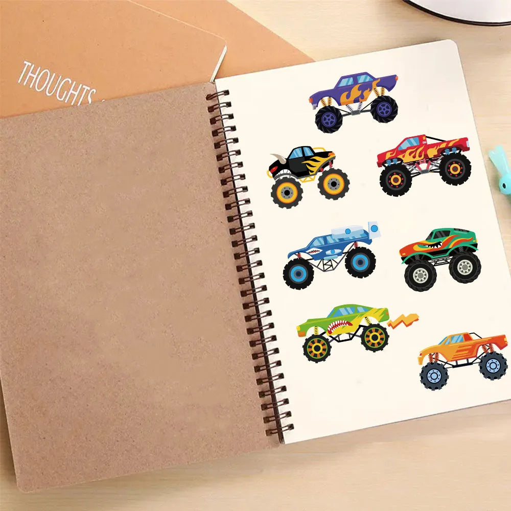 8PCS Cool Off road Vehicle Graffiti Fun Stickers DIY Phone Case Laptop Water Cup Motorcycle Toy Stickers