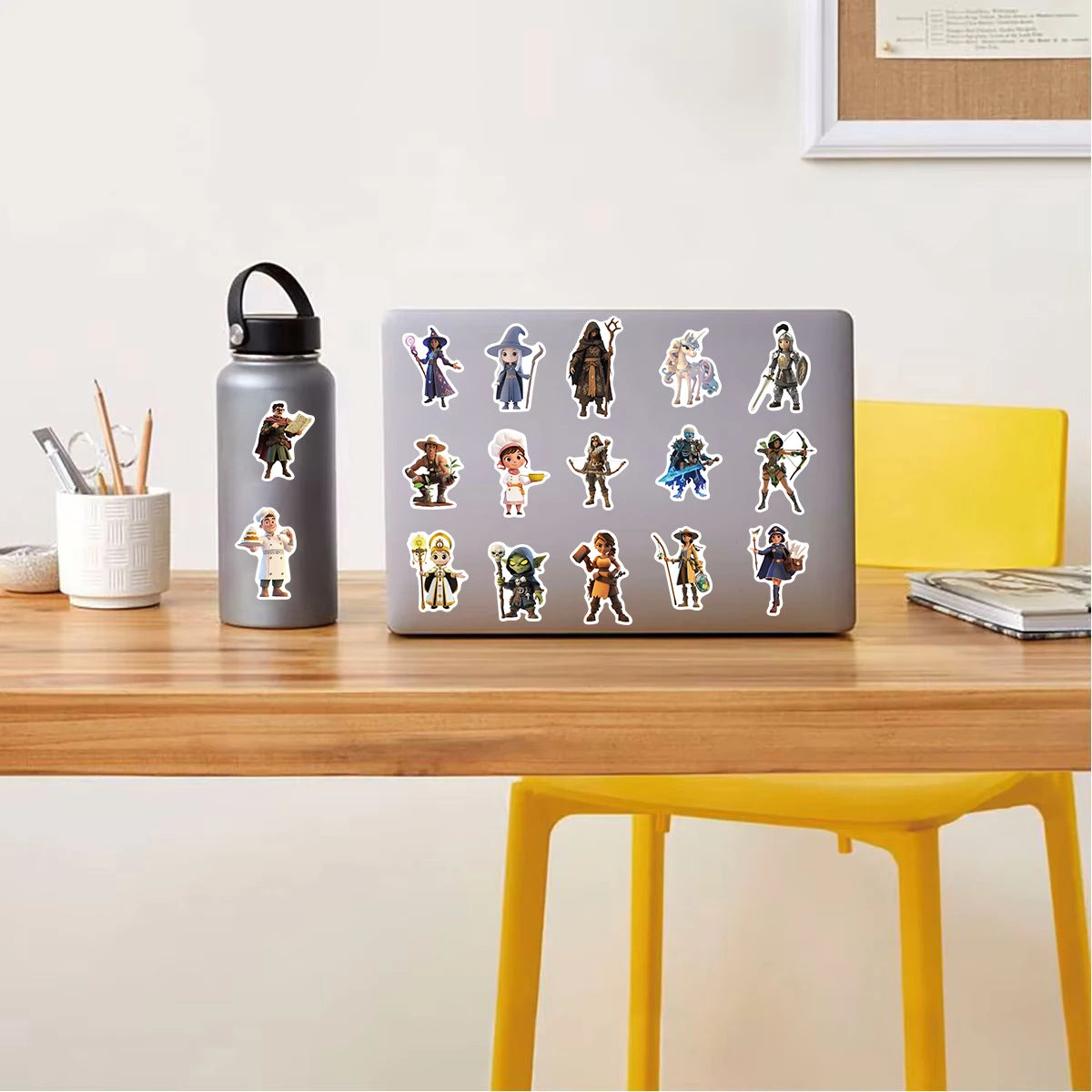 50PCS 3D Cartoon Fantasy Stickers Nostalgia Landscape Motorcycle Graffiti Skateboarding Art Living Room Cafe Painting Sticker ﻿