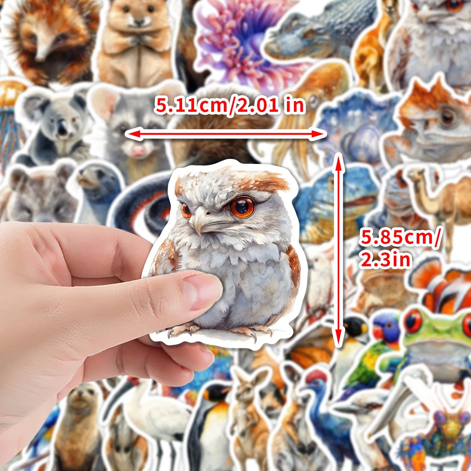 50Pcs Pack Australian Animal Doodle Stickers, School Supplies Decor Decals Notebook Phone Luggage Fridge Kids Stationery Sticker