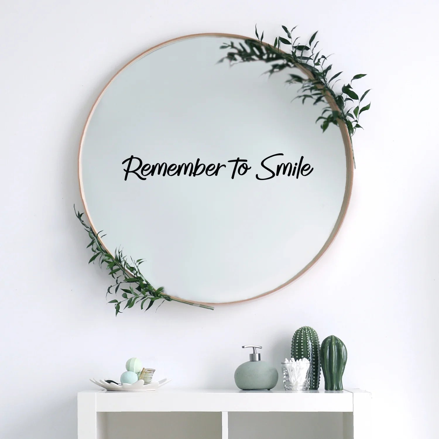 Remember to Smile - Black 2.5" x 17" Wall Art Decal Vinyl Sticker