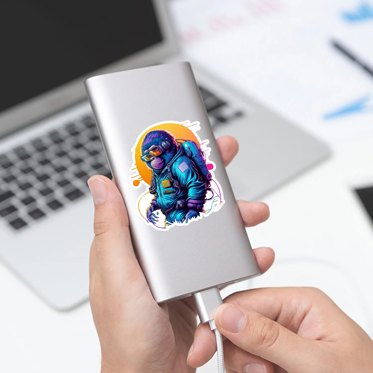 50/100 Pcs Colorful Gorilla Doodle Stationery Stickers for Helmet Stationery Box Skate Guitar Fridge Waterproof DIY Game Decals