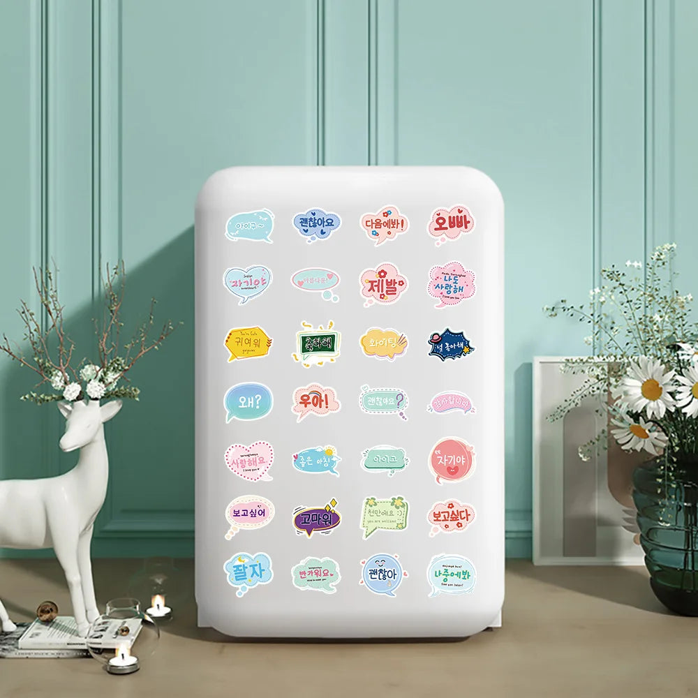 50/100PCS Korean Greetings Stickers Cartoon Creative Reward Stickers - Decorative Notebook Helmets Stationery Skateboards