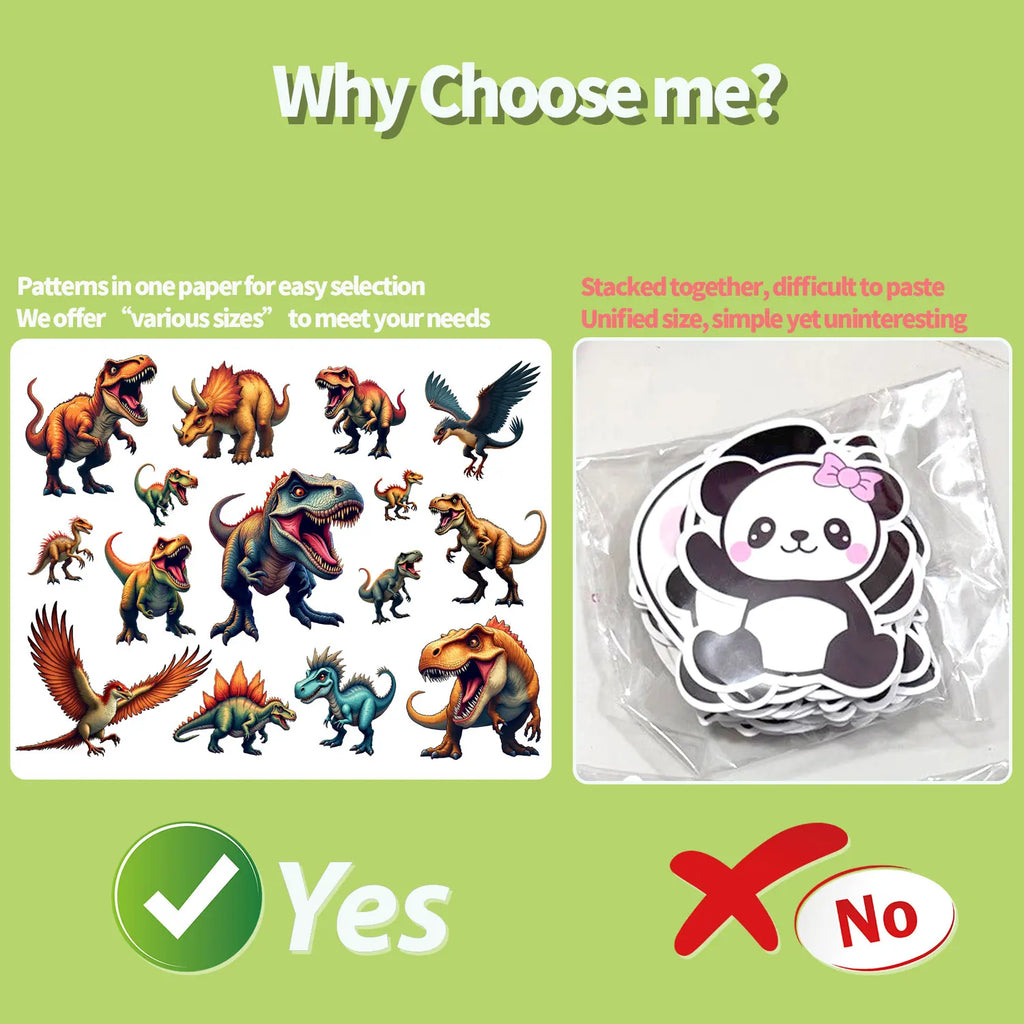 30Pcs/Set Irregular HD Dinosaurs Waterproof Stickers Reusable/No Residue DlY Craft Decoration Graffiti Scrapbooking Labels
