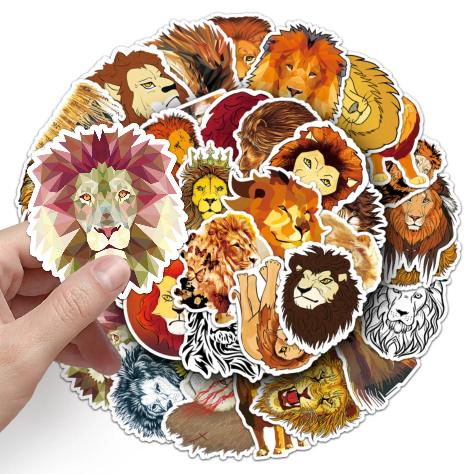50-Pack Lion Graffiti Stickers Stationery Notebook Skateboard Water Cup Luggage DIY Waterproof Decals