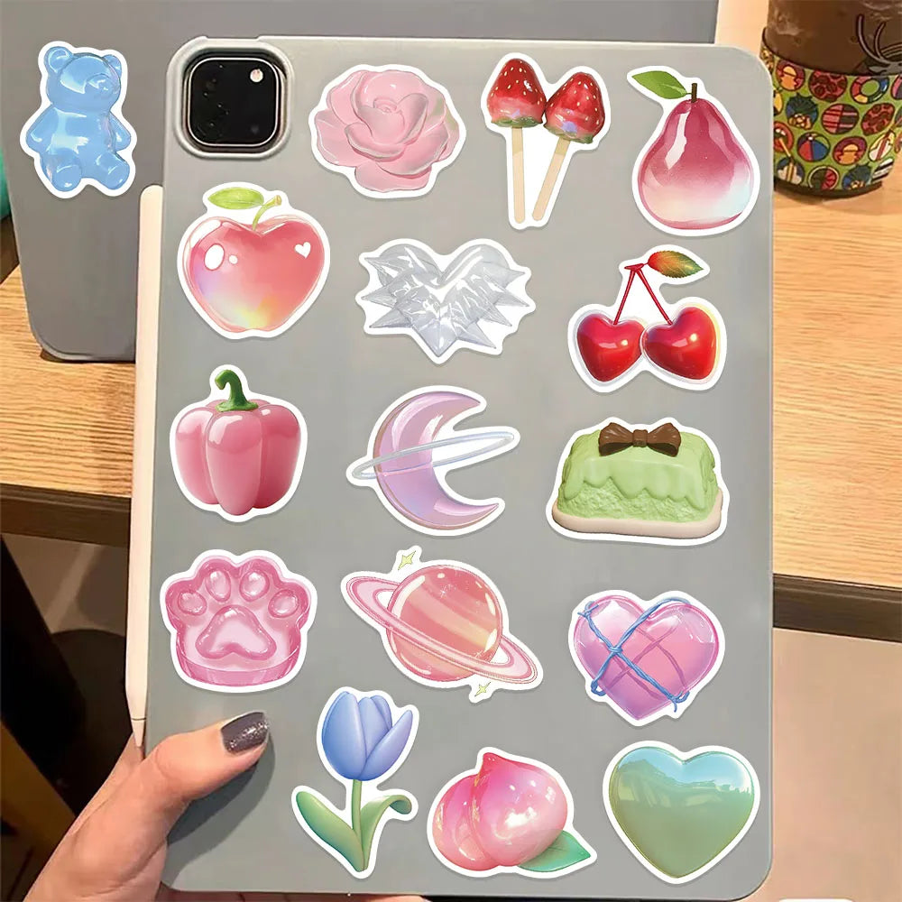 50PCS 3D Pattern Series Sticker Pack Waterproof Stickers DIY Brochure Decorative Notebook Tablet Toy Stickers