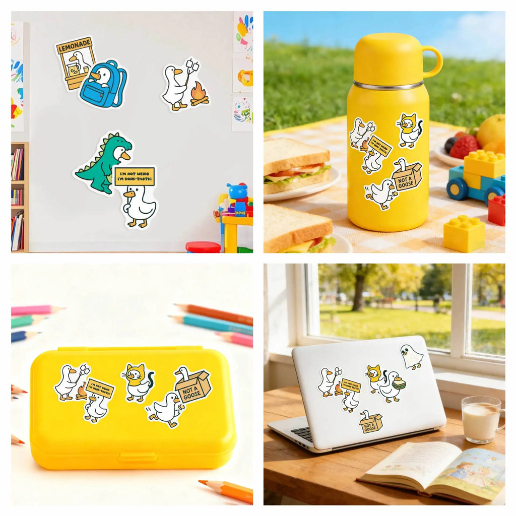 50/100PCS Cute Graffiti Stickers Water Cup Phone Waterproof Decorative Stickers Cartoon Animal Dumb Goose Stickers