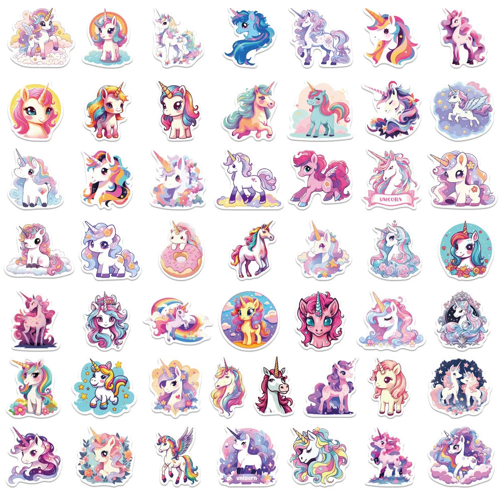 50 PCS Cartoon Graffiti Stickers, Guitar Notebook Luggage DIY Waterproof Stickers