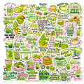 56PCS Matcha Style Cute Stickers Fun Phrase Decals Student Stationery DIY Phone Tablet Luggage Decor Aesthetic Decal Sticker