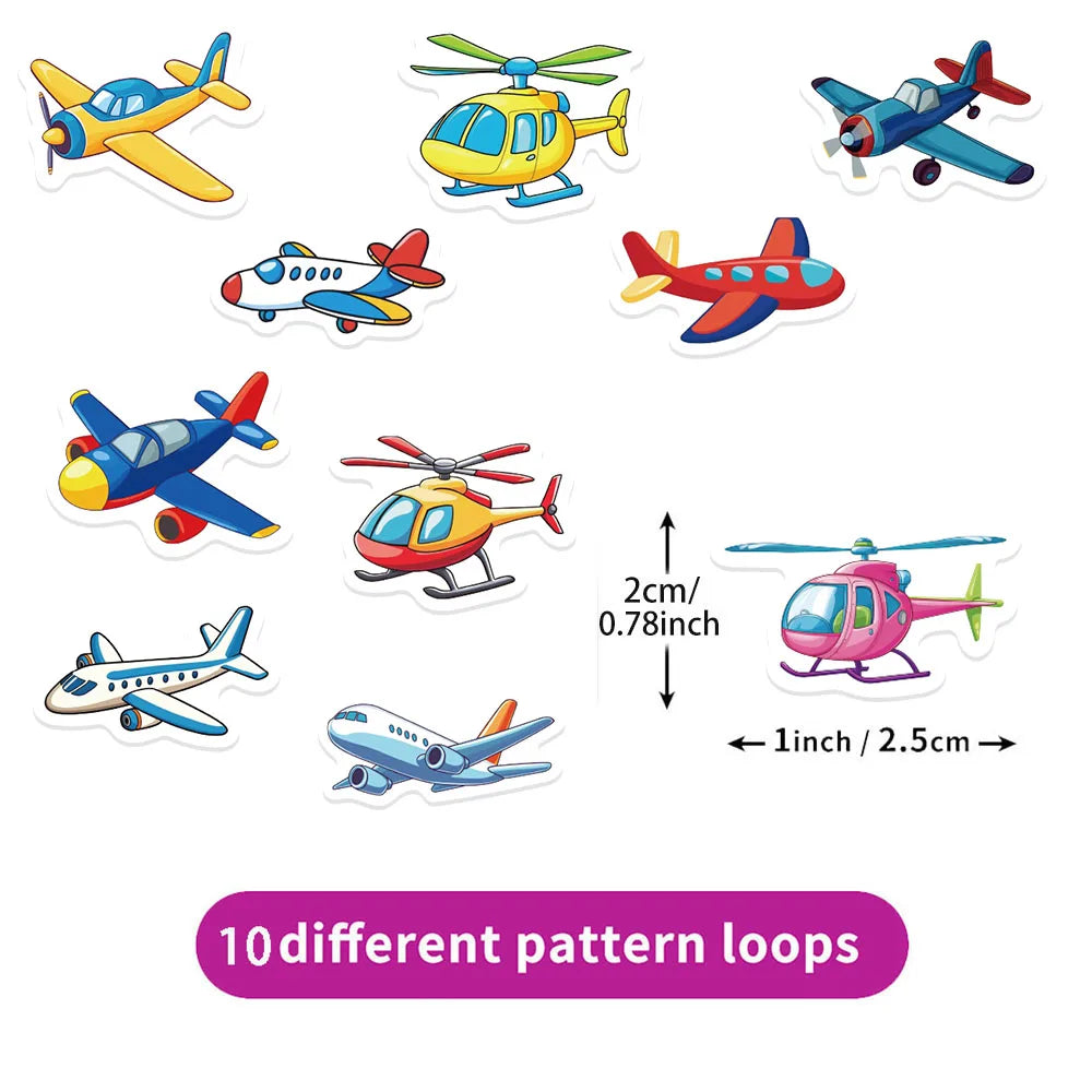 500PCS Cartoon Airplane Stickers Small Pattern Decoration DIY Pack Tablet Skateboard Water Cup Reward Toy Stickers
