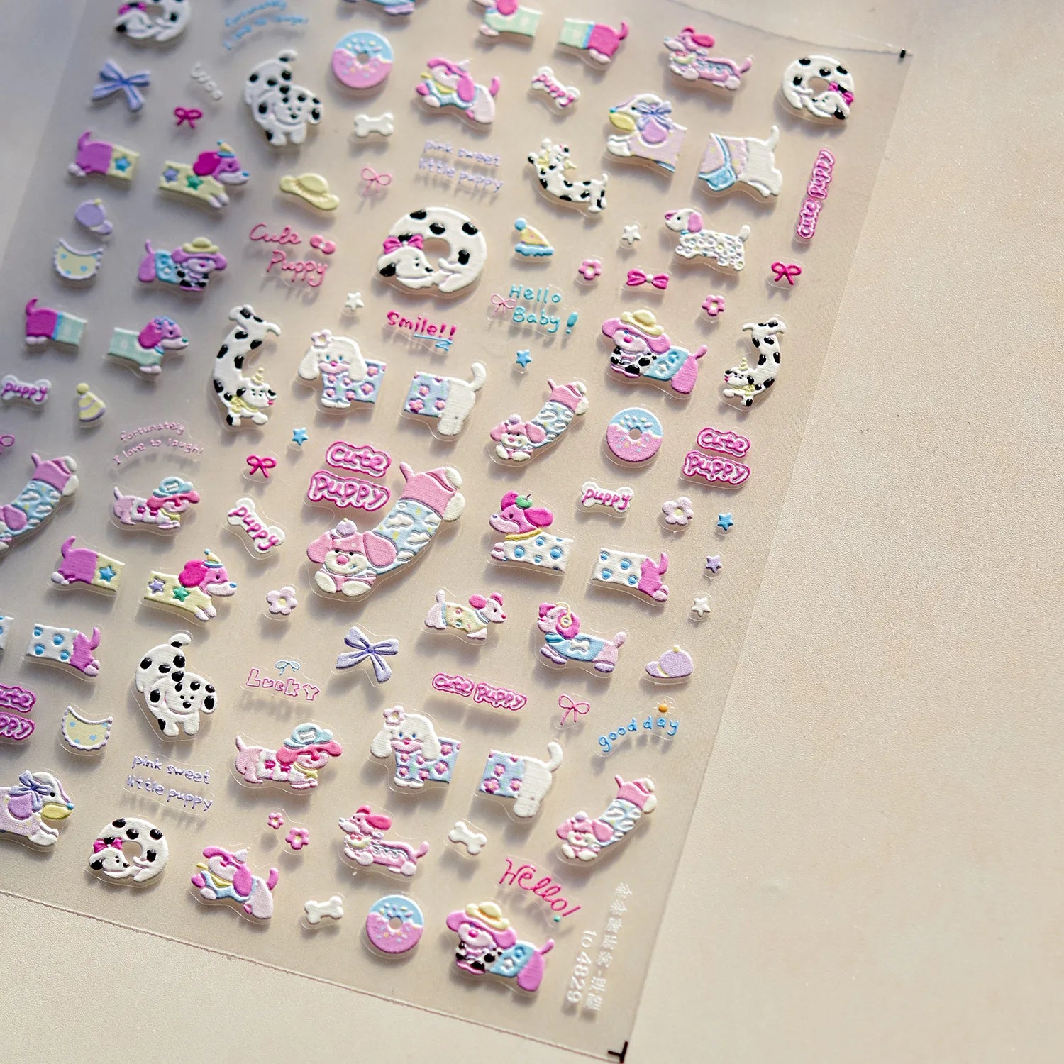 1pc Embossed Nail Stickers Kawaii Cartoon Cat Nail Art Stickers Balet Stylies Self Adhesive Autumn and Winter Nails Decorations