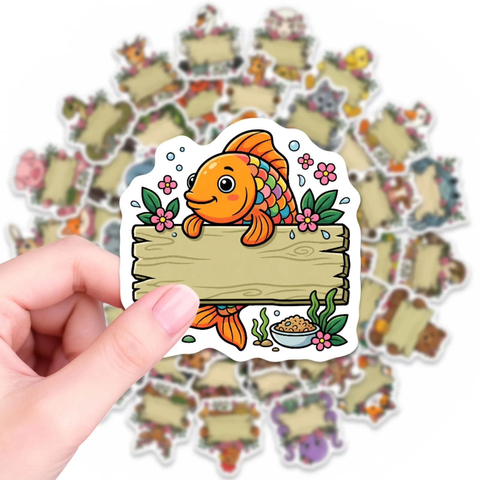 50/100Pcs HD Watercolor Forest Animal Stickers Thick Waterproof for Phone Thermos Skate Diary Stationery Box File Holder Deals