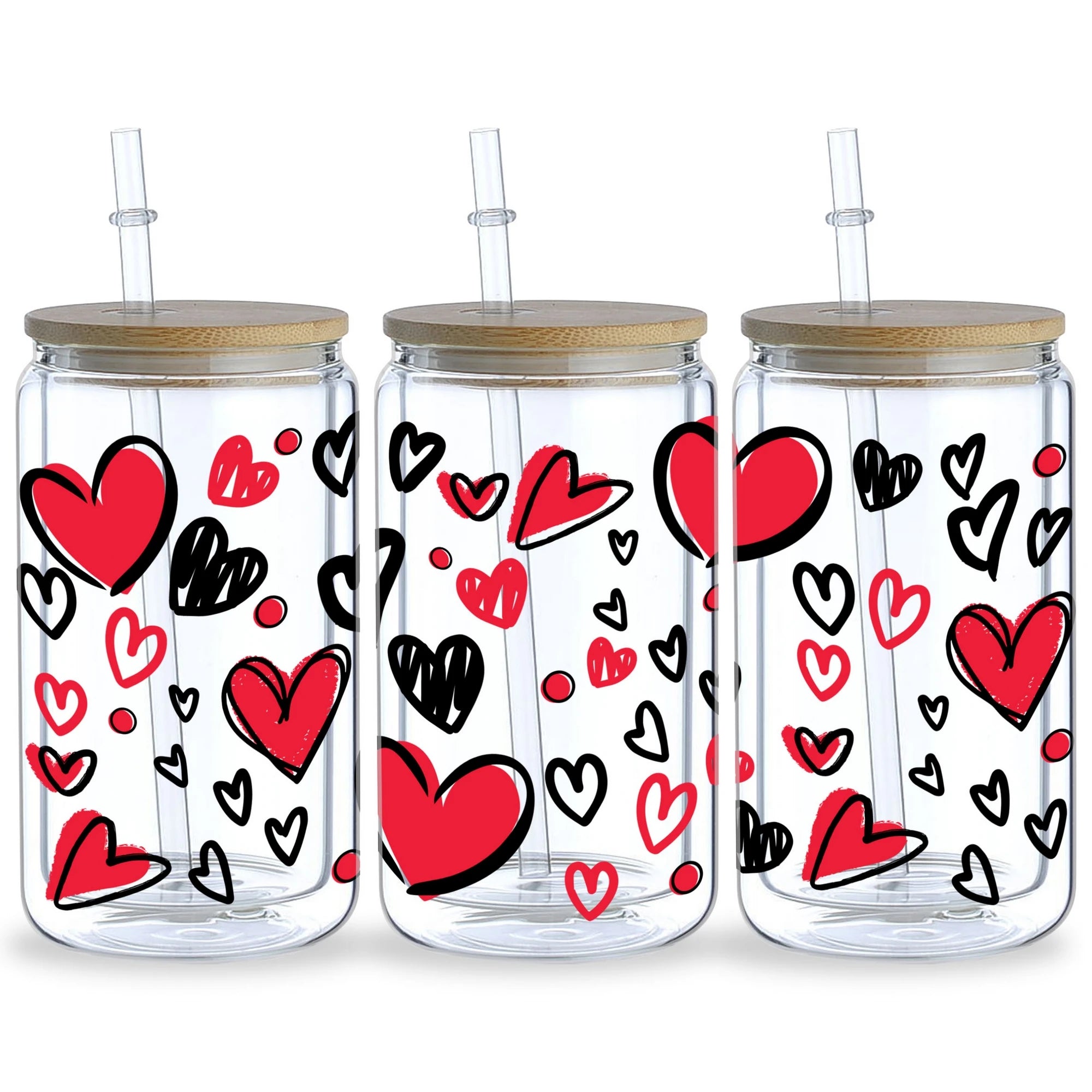 5 sheets Valentine's Day UV DTF cup stickers, DTF friction transfer stickers, waterproof transfer stickers