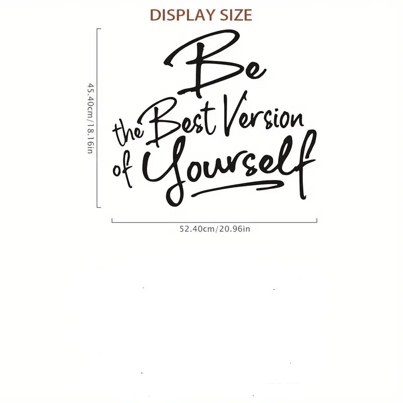 1 Wall Sticker, Be The Best Version Of Yourself, Inspirational Words, for Living Room/ Bedroom Deocor