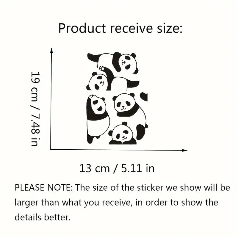 Panda Animal Vinyl Wall Stickers for Light Switch, Glass Surface Adhesive Decals, Matte Finish, Glam Style with Self-Adhesive In