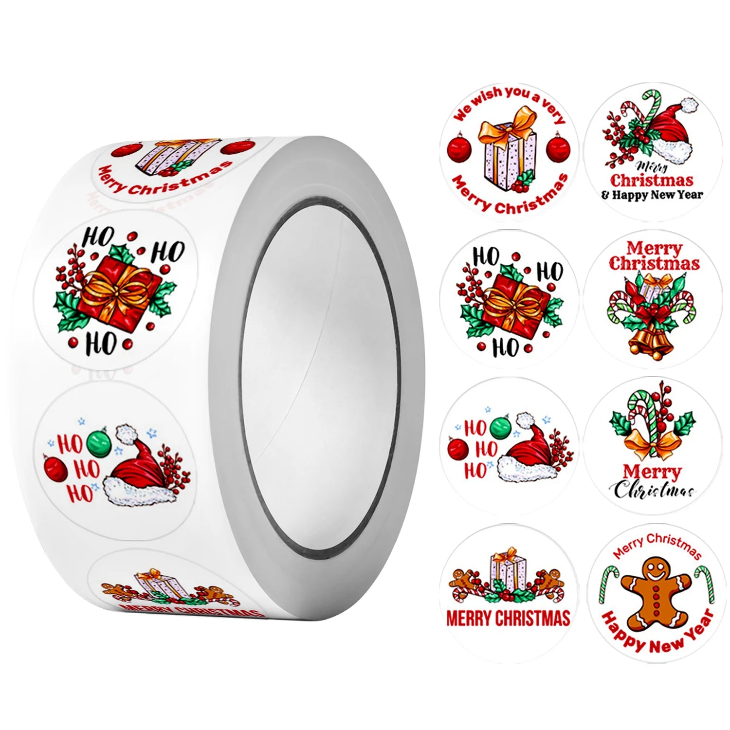 500Pcs Round Vintage Christmas Floras Stickers 2.5cm/1'' Roll DlY Craft Decoration Festival Scrapbooking Labels Gift Sealing