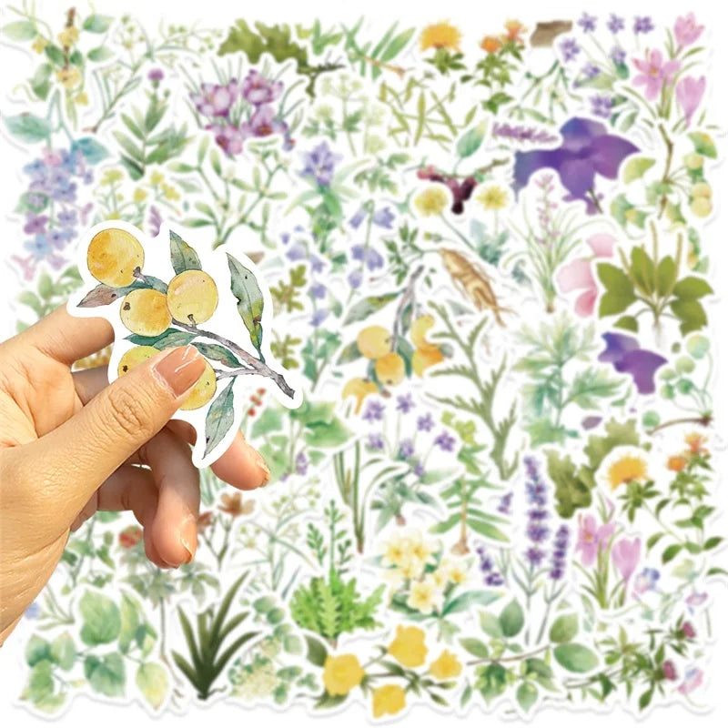 10/30/50PCS Kawaii INS Small Flower Sticky PVC Sticker Aesthetic Stationery DIY Decoration Scrapbooking Children's Supplies