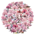 50PCS Transparent Watercolor Peach Blossom Tree Fun Stickers DIY Manual Speaker Luggage Notebook Reward Waterproof Stickers