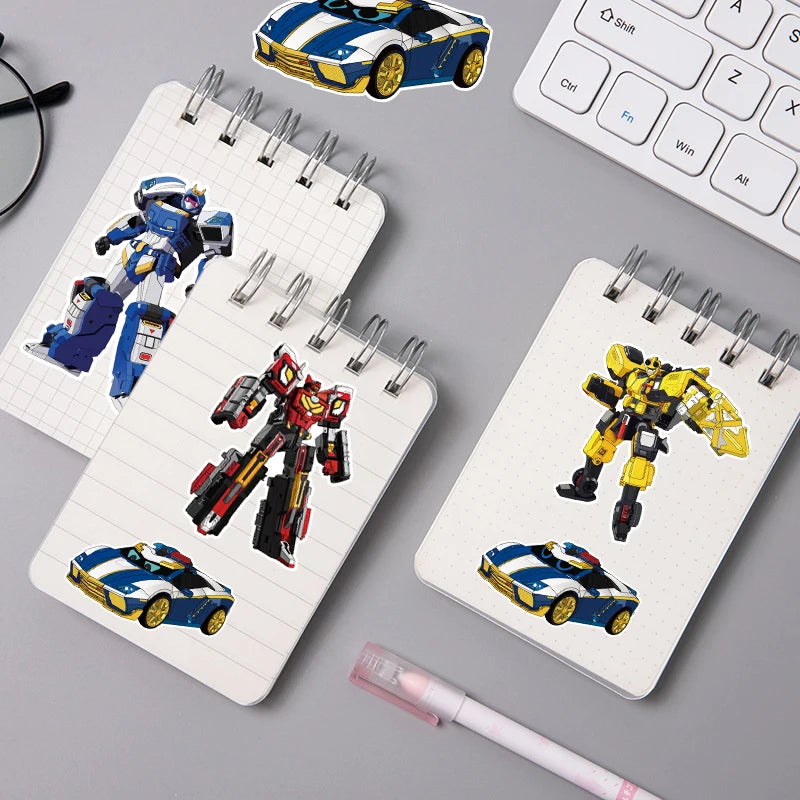 8/16/24PCS Machine Warrior Puzzle Stickers DIY Handicraft Notebook Stationery Helmet Stickers