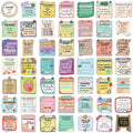 50/100Pcs Cartoon Mental Health Motivational Phrase Doodle Stickers School Stationery Notebook Guitar Luggage Fridge Diy Sticker