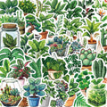 50PCS Cute Plants Green Aesthetic Stickers DIY Decoration For Fridge Notebook Bike Phone Suitcase Cartoon Sticker