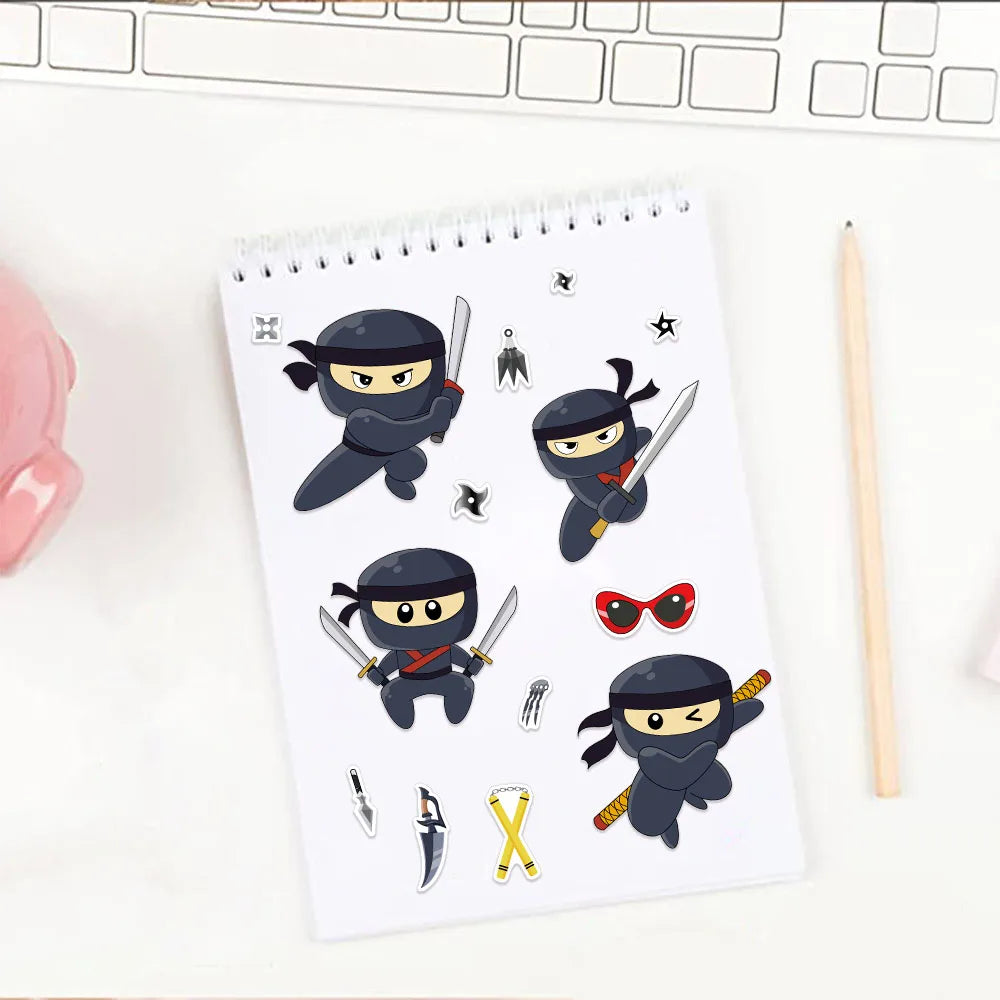 8PCS Ninja Collage Graffiti Fun Puzzle Stickers DIY Phone Case Laptop Water Cup Motorcycle Toy Stickers