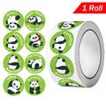 1Roll(500pcs) 1'' Round Cartoon Reward Pandas Stickers for Kids Teacher Reward School Supplies Animal Incentive Home Decor