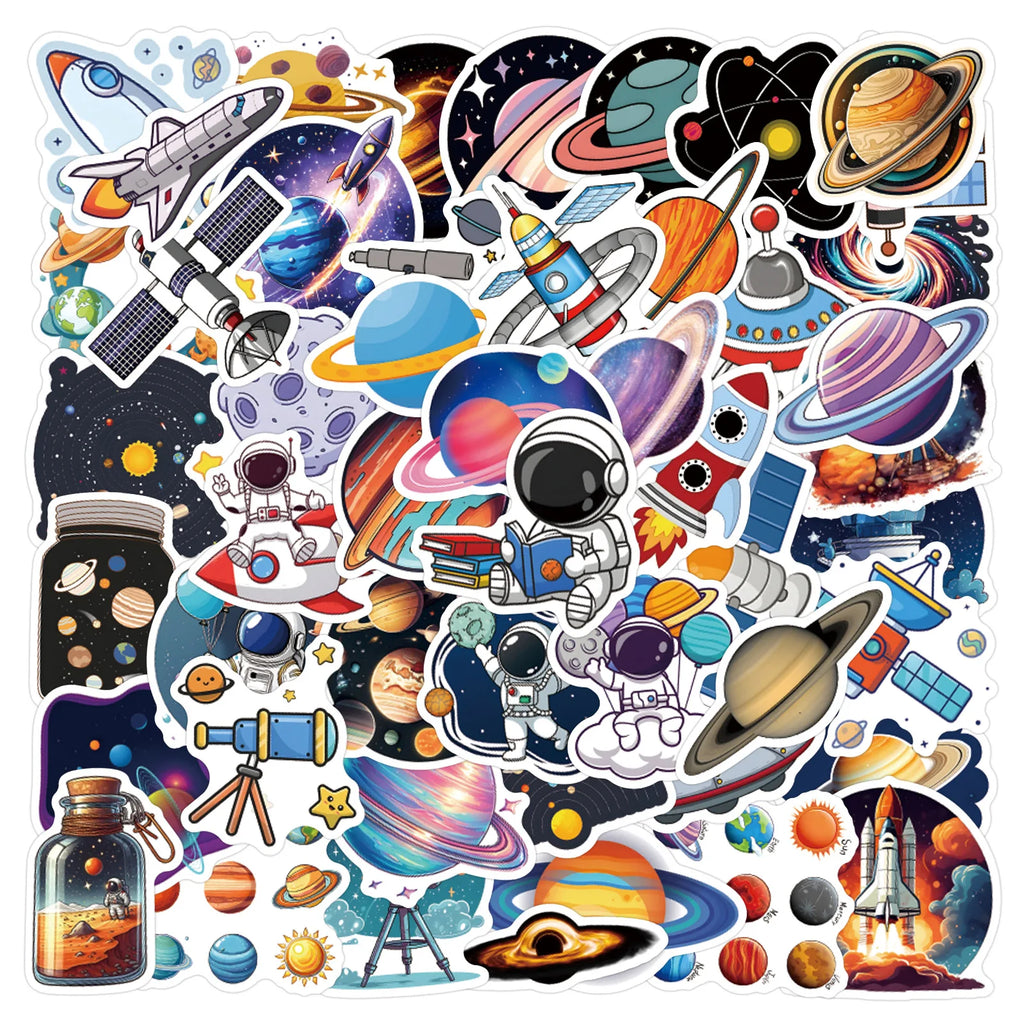60/120PCS Exploration Universe Cartoon Reward Stationery Graffiti Stickers Luggage Water Cup Scooter Stickers