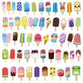 50PCS Transparent PET Summer Popsicle Food Cartoon Stickers DIY Milk Tea Computer Laptop SKIN Stationery Waterproof Stickers