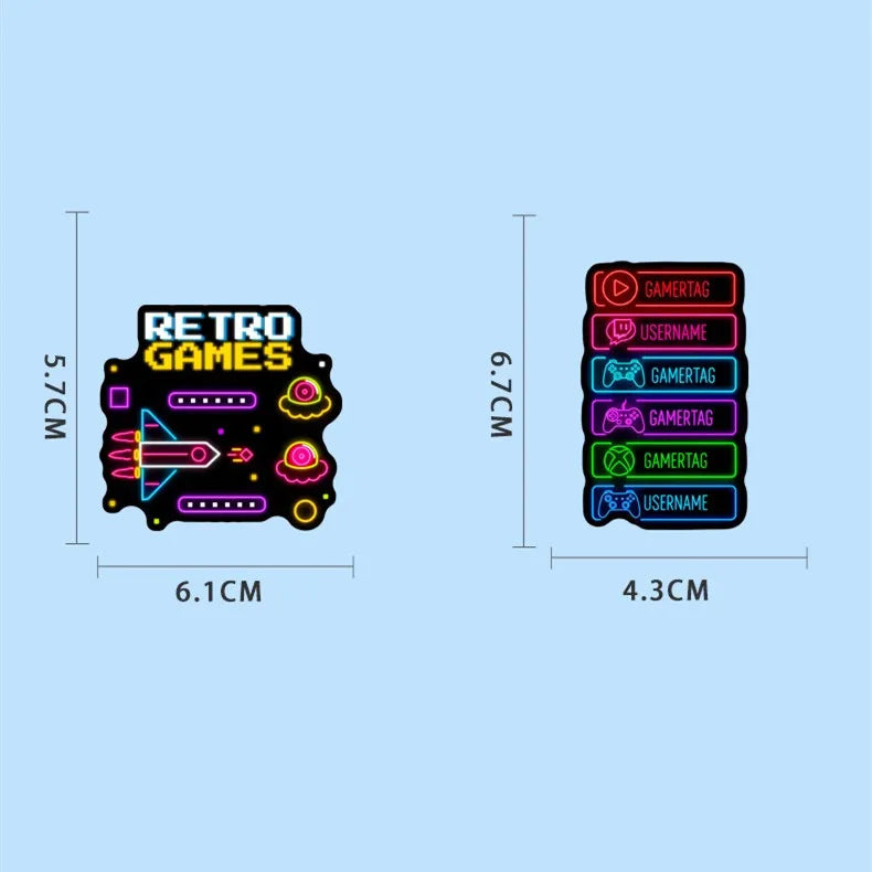 50/100Pcs Neon Game Machine Graffiti Sticker Stationery DIY Decal Notebook Motorcycle Skateboard Tablet Luggage Fridge Stickers