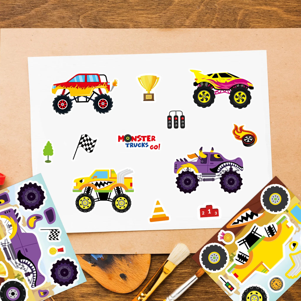 8/16/24PCS Make a Face Cartoon Cool Bigfoot Monster Car Collage DIY Stationery Diary Water Cup Guitar Decorative Stickers