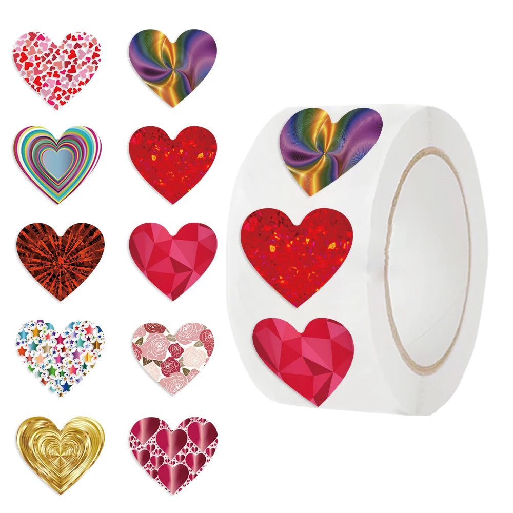 500Pcs/roll  cartoon Stars Stickers Love Shape Stickers Decorative Envelopes Sealing Stickers For Stationary