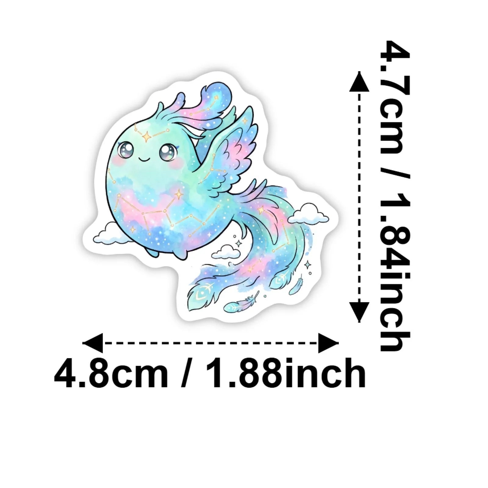 50/100 Pcs Dreamy Watercolor Mythical Animal Theme Stickers DIY for Scrapbook Cup Phone Reward Aesthetic Decor Waterproof Decals