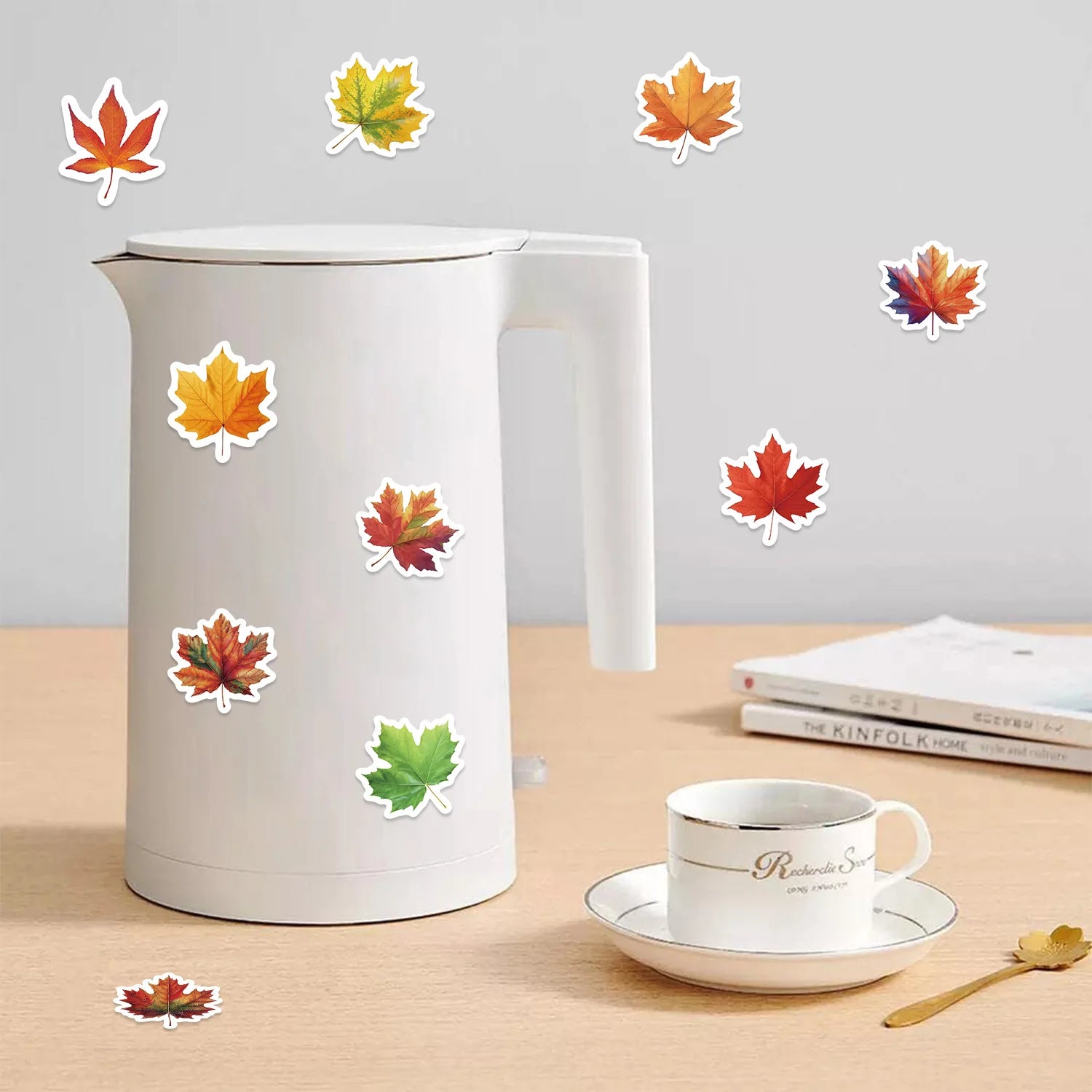 500/1000PCS Maple Leaves Roll Stickers Gift Decor DIY Phone Scrapbooking Bottles Waterproof Room Modern Home Sealing Stickers