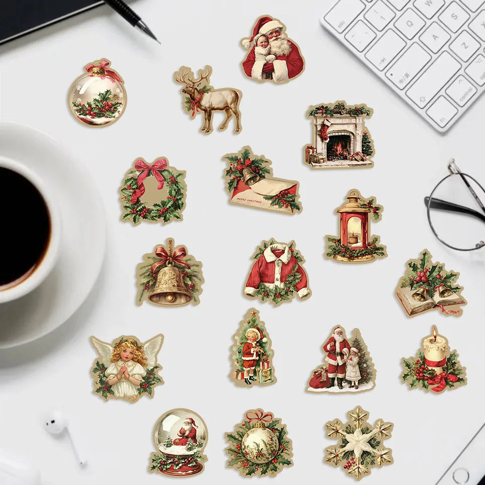 50Pcs Retro Christmas Graffiti Stickers Party Decoration Guitar Notebook Luggage DIY Waterproof