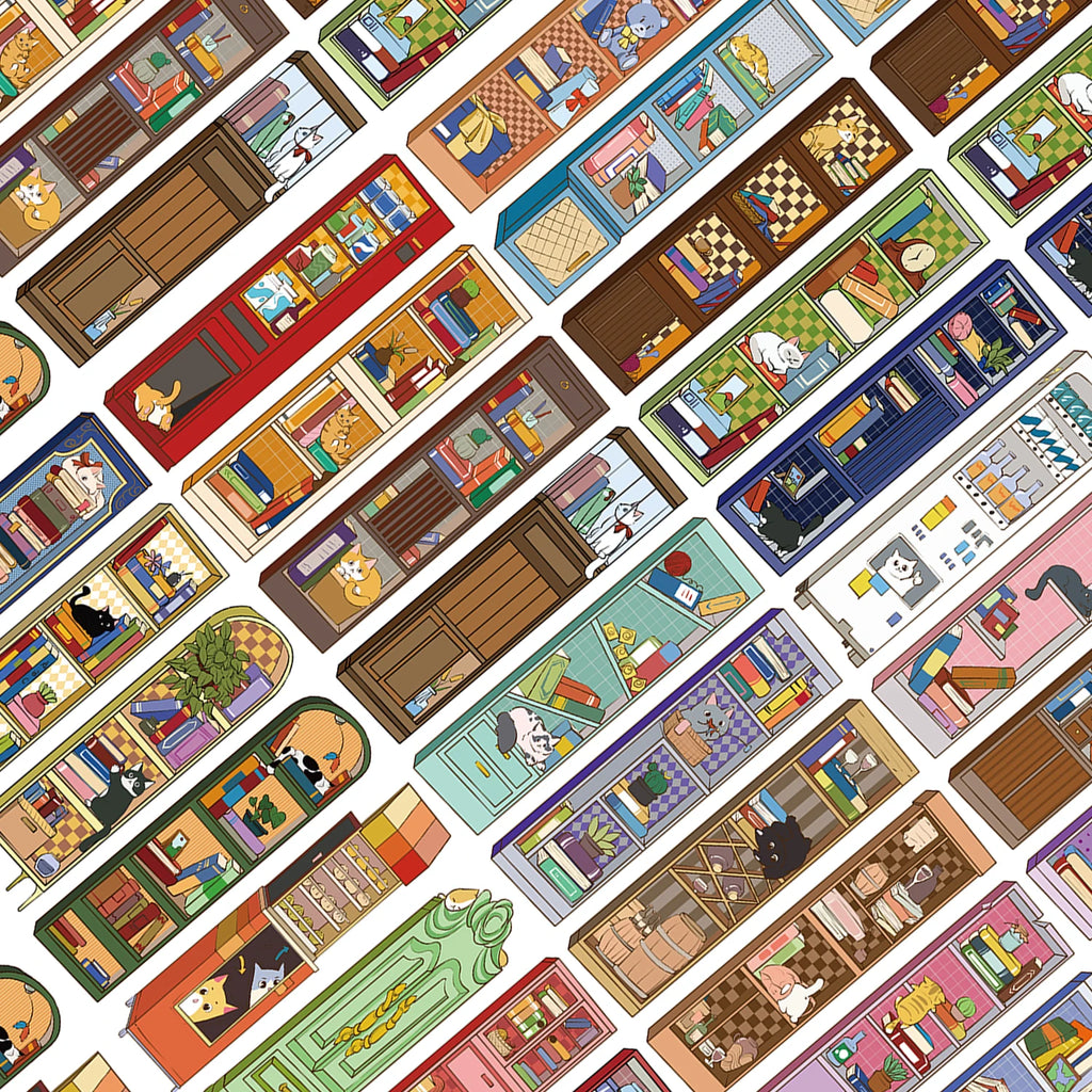 30Pcs Cartoon Cat Bookshelf Bookmarks Simple Handbooks Artistic Creative Reading Paper Bookmarks DIY