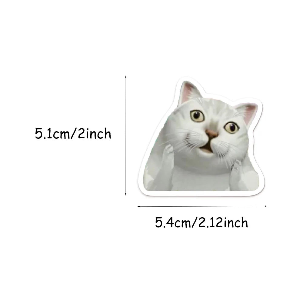 50PCS Creative Network Popular Cat Model Collection Handmade Account DIY Graffiti Manual Notebook Mobile Tablet Sticker Toy