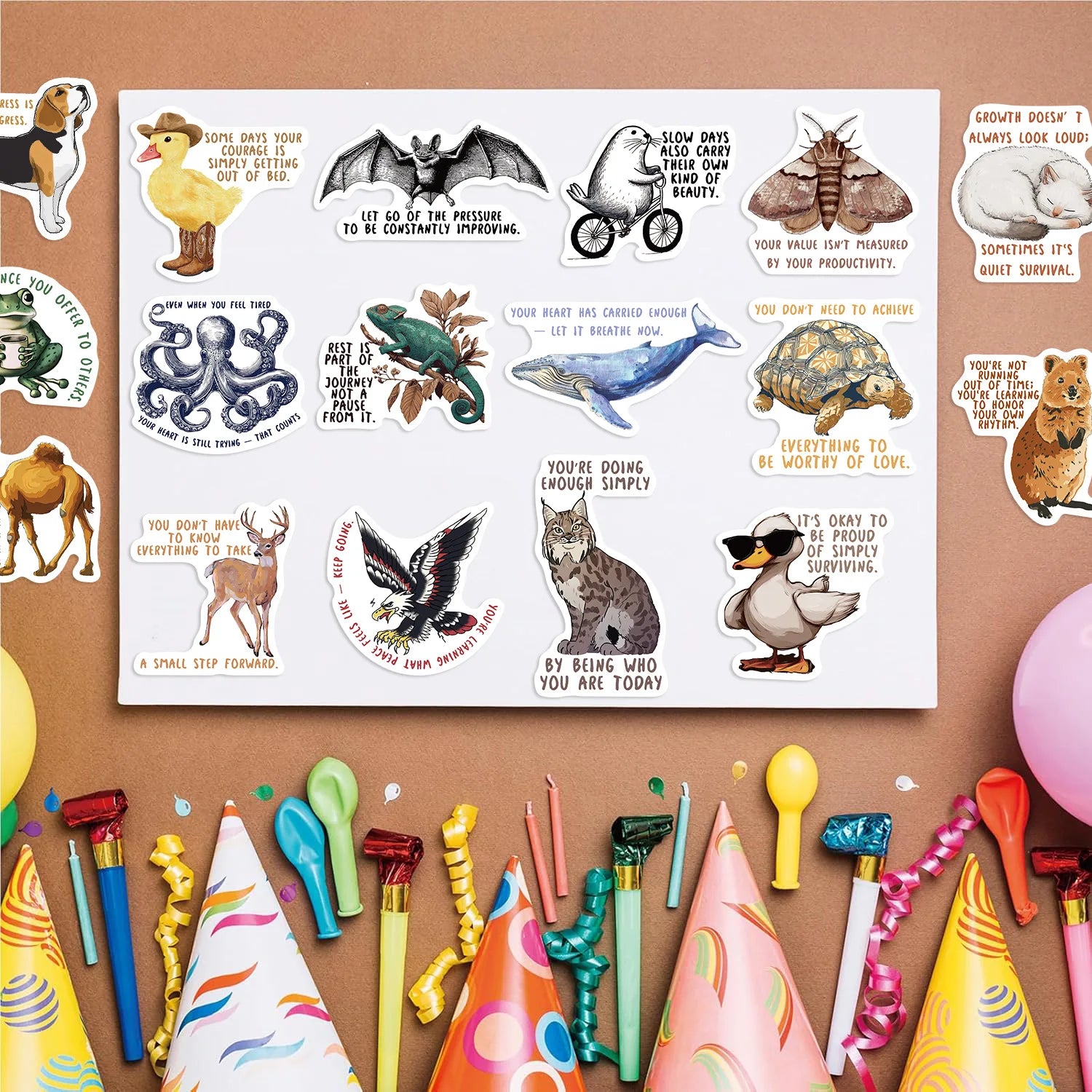 50/100pcs Cartoon Medieval Inspirational Animal Graffiti Stickers Notebook Guitar Laptop Luggage DIY Waterproof Stickers