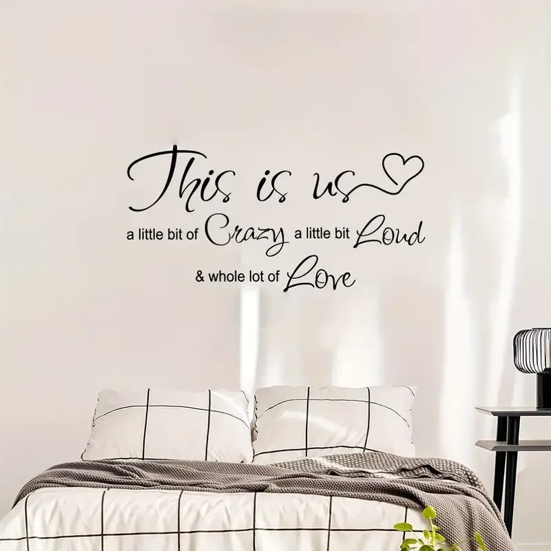 1pc of Self-Adhesive Black English Wall Sticker
