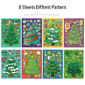 8PCS Christmas Fun Christmas Tree Creative Collage DIY Suitable for Phone Cases, Tablets, Water Cups, and Decorative Toy Sticker