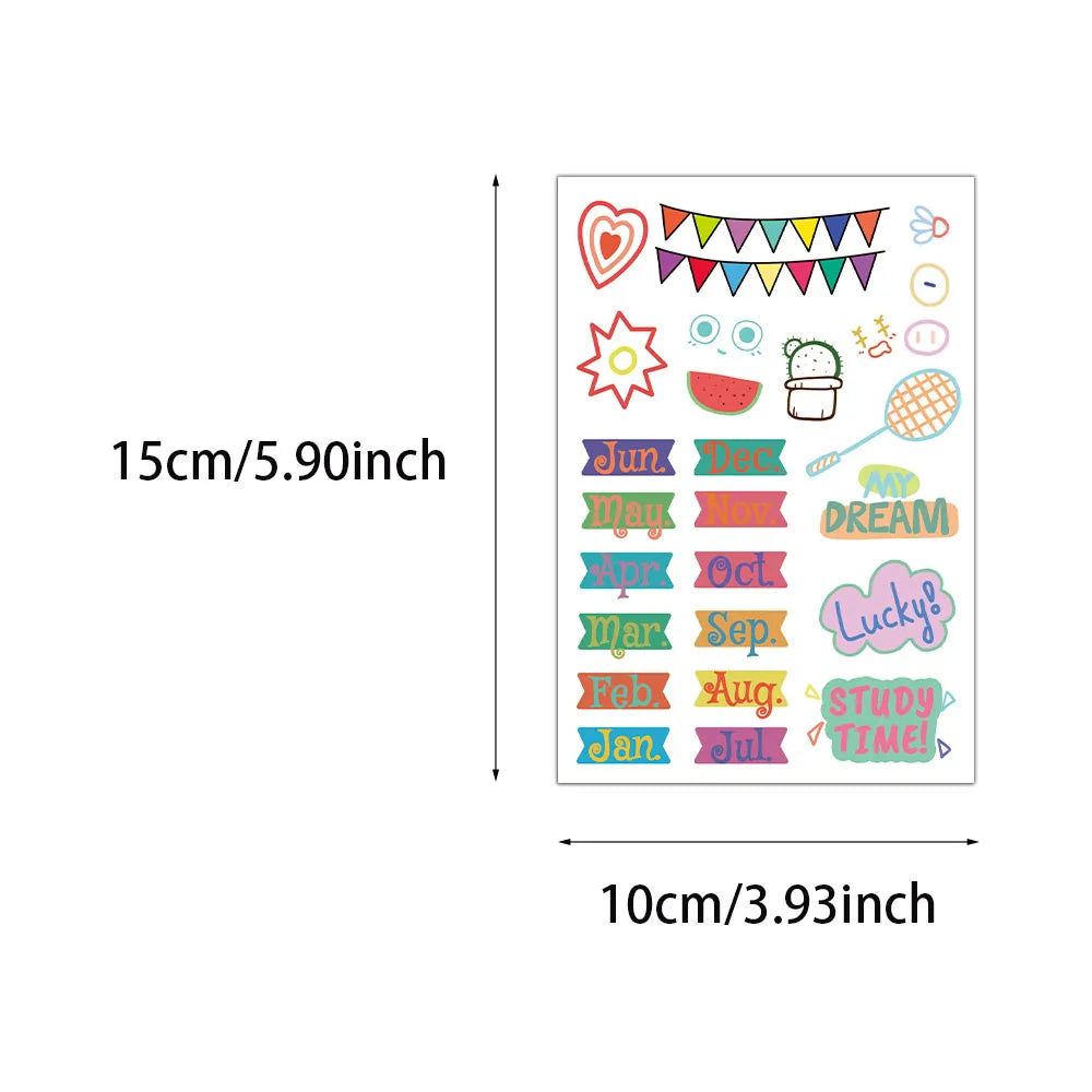 8PCS Hand drawn Element Plan Side Graffiti Stickers Fun Stickers DIY Phone Case Laptop Water Cup Computer Toy Stickers