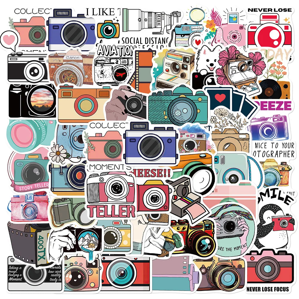 50PCS Cartoon Photographer Stickers Nostalgia Laptop Luggage Computer Graffiti Scrapbook Cool Scrapbook Phone Living Sticker