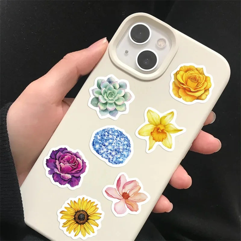 500PCS Vintage Flower Sticky Paper Sticker Labels Thank You Sticker Sealing DIY Decoration Scrapbooking Supplies for Kids