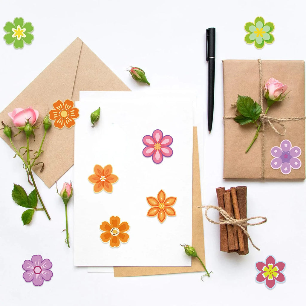 500 pcs/roll Roll Sticker Danish Flower Sticker Handbook Material Decoration Children Stationery Reward Sticker