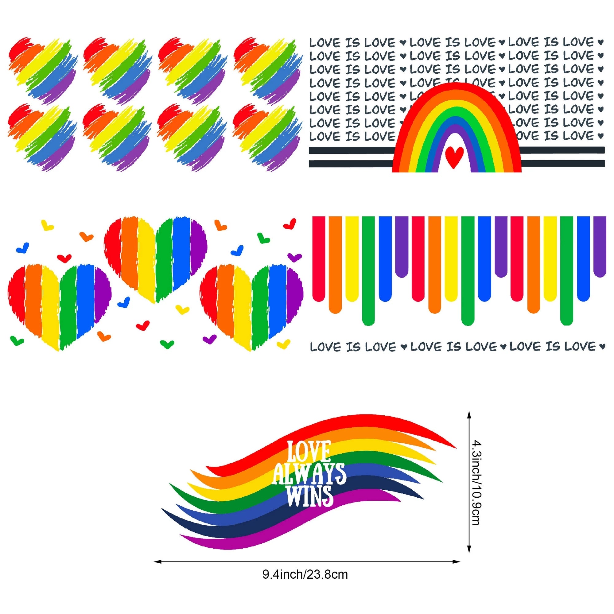 5 sheets Cartoon UV DTF Cup Stickers, DTF Friction Transfer Stickers, Waterproof Transfer Stickers for 16oz Glass Cup