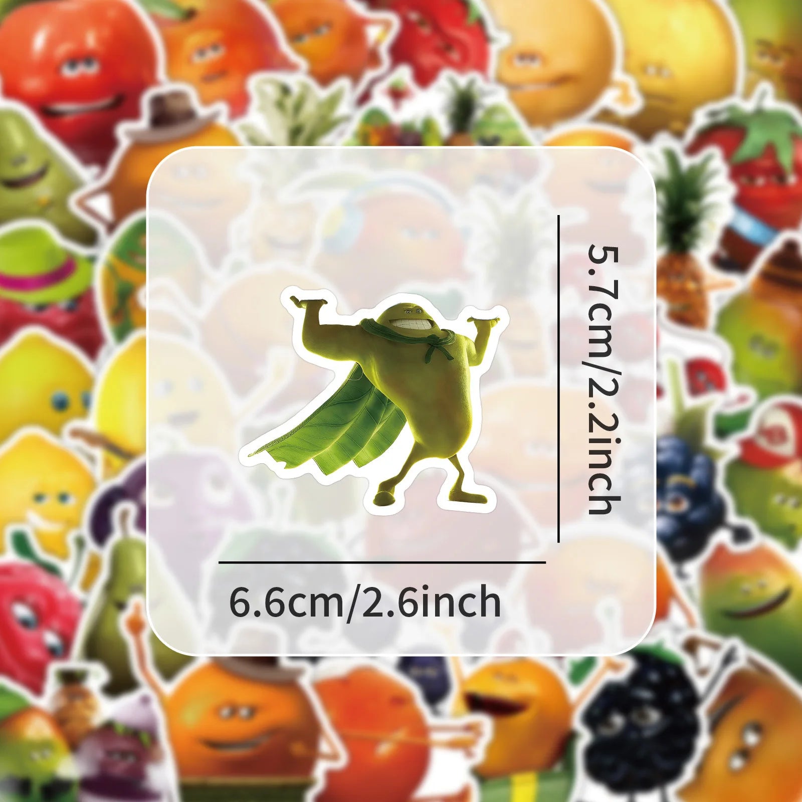 50PCS Cute Fruit Family Stickers Cartoon Apple Orange Water Cup Phone Waterproof Student Stationery Sticker