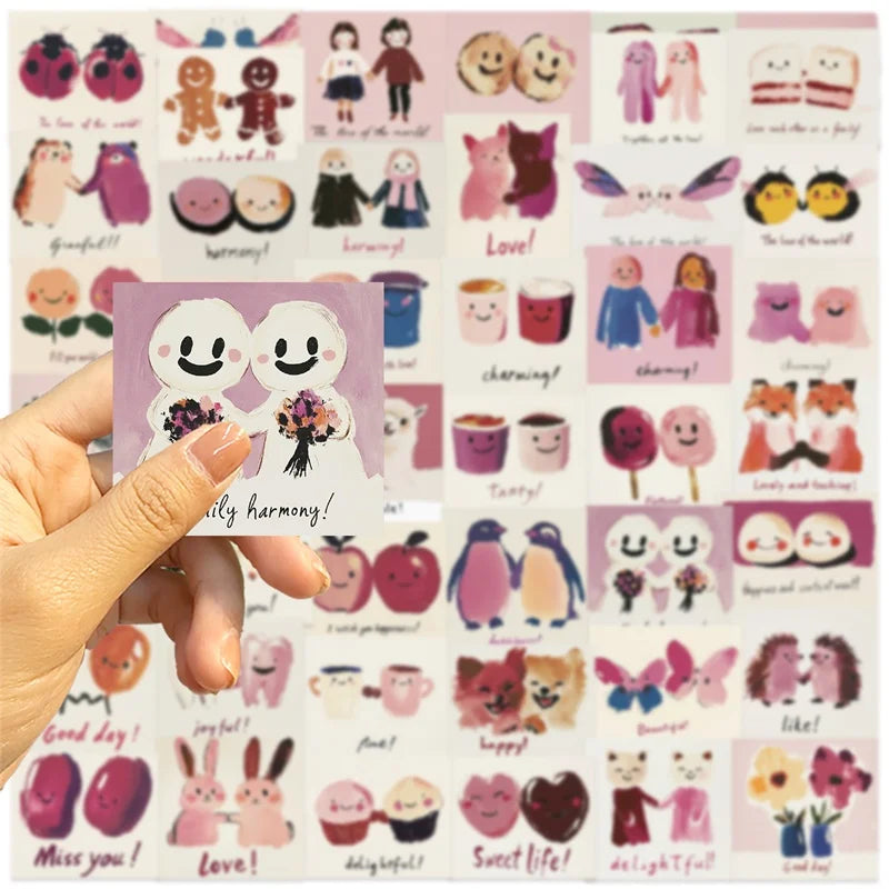 10/30/50PCS Cute Children's Drawing PVC Sticky Sticker Aesthetic DIY Decoration Scrapbooking School Stationery Supplies for Kids
