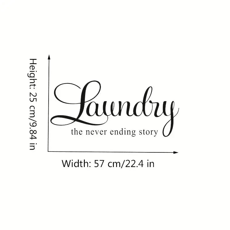 1pc Laundry The Never Ending Story Wall Sticker Washer Dry Family Quote Wall Decal Laundry Wash Room Vinyl Home Decor