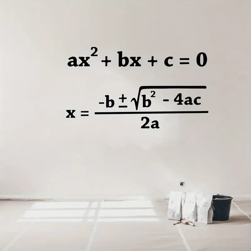1pc Contemporary Matte Finish Vinyl Wall Decal - Quadratic Formula Math Education Sticker, Self-Adhesive Graphic Art for Classro