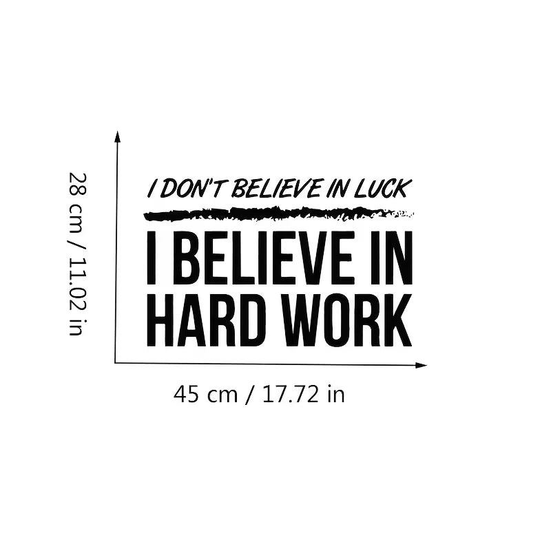Hard Work Wall Decal Fitness Quote Bedroom Gym Workout Motivation Bodybuilding logo Inspirational Wall Sticker