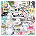 50/100PCS Inspirational Spanish Graffiti Stickers Text Phrases Decoration Phone Water Cup Stationery Notebook Stickers